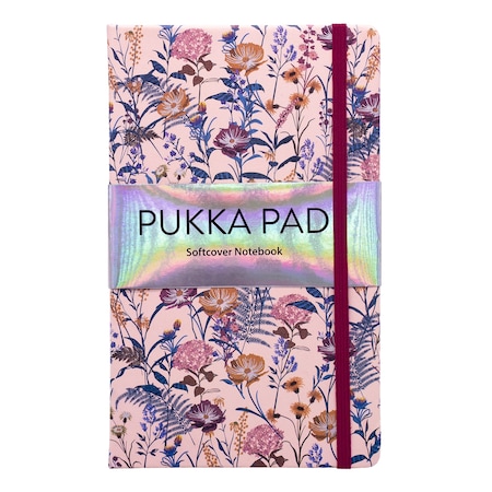 Pukka Pads Bloom Softcover Notebook with Pocket, Black, 3PK 9493-BLM